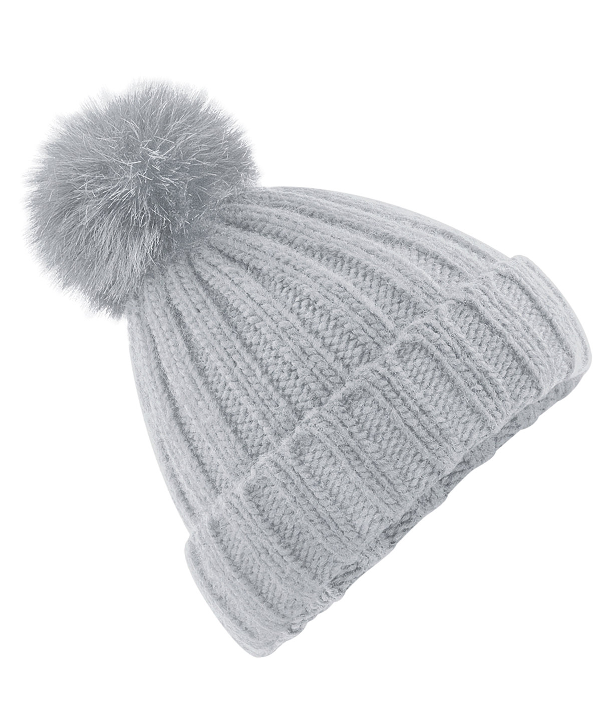 Verbier fur pop pom chunky beanie