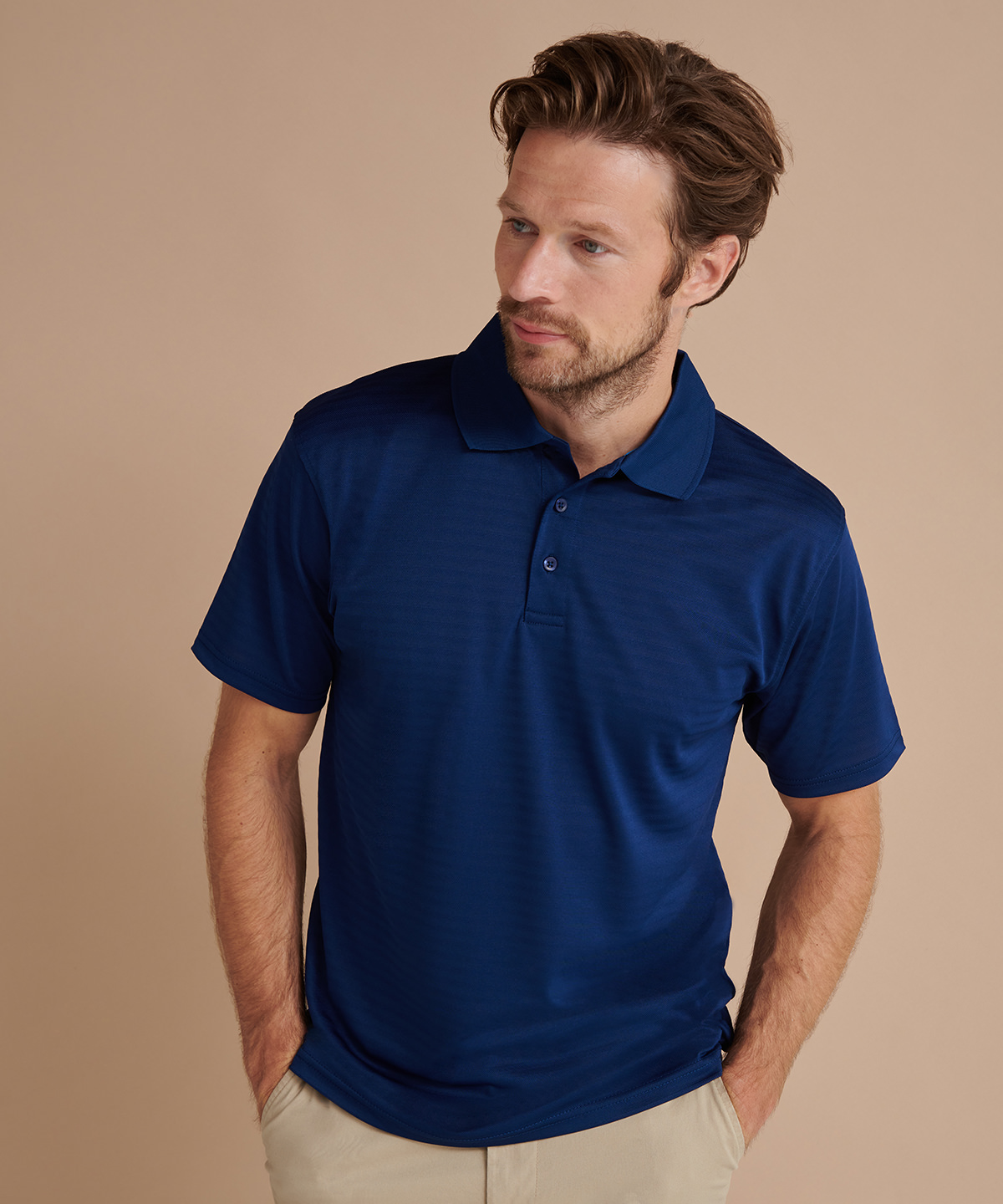 Cooltouch? textured stripe polo