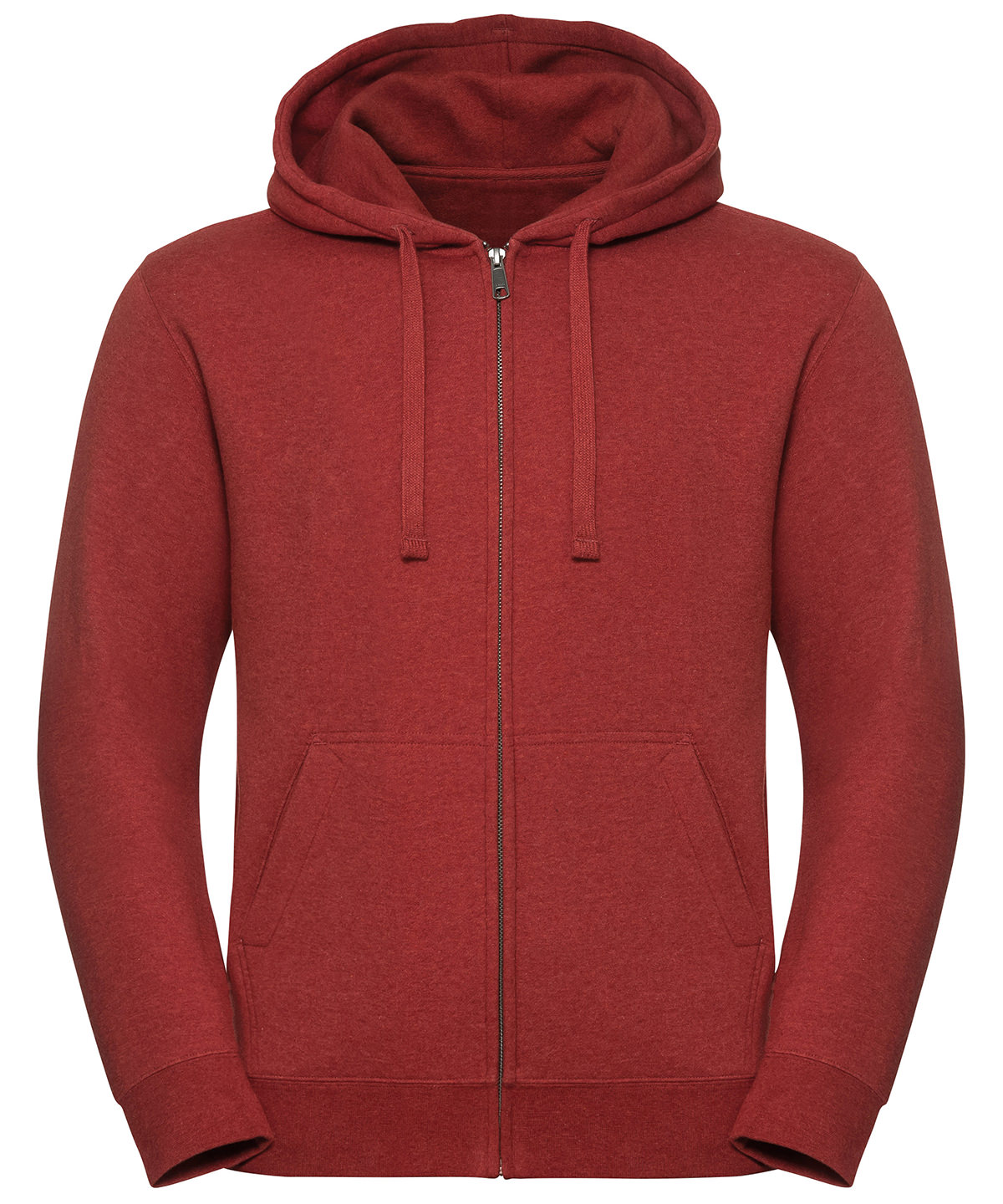 Authentic melange zipped hood sweatshirt