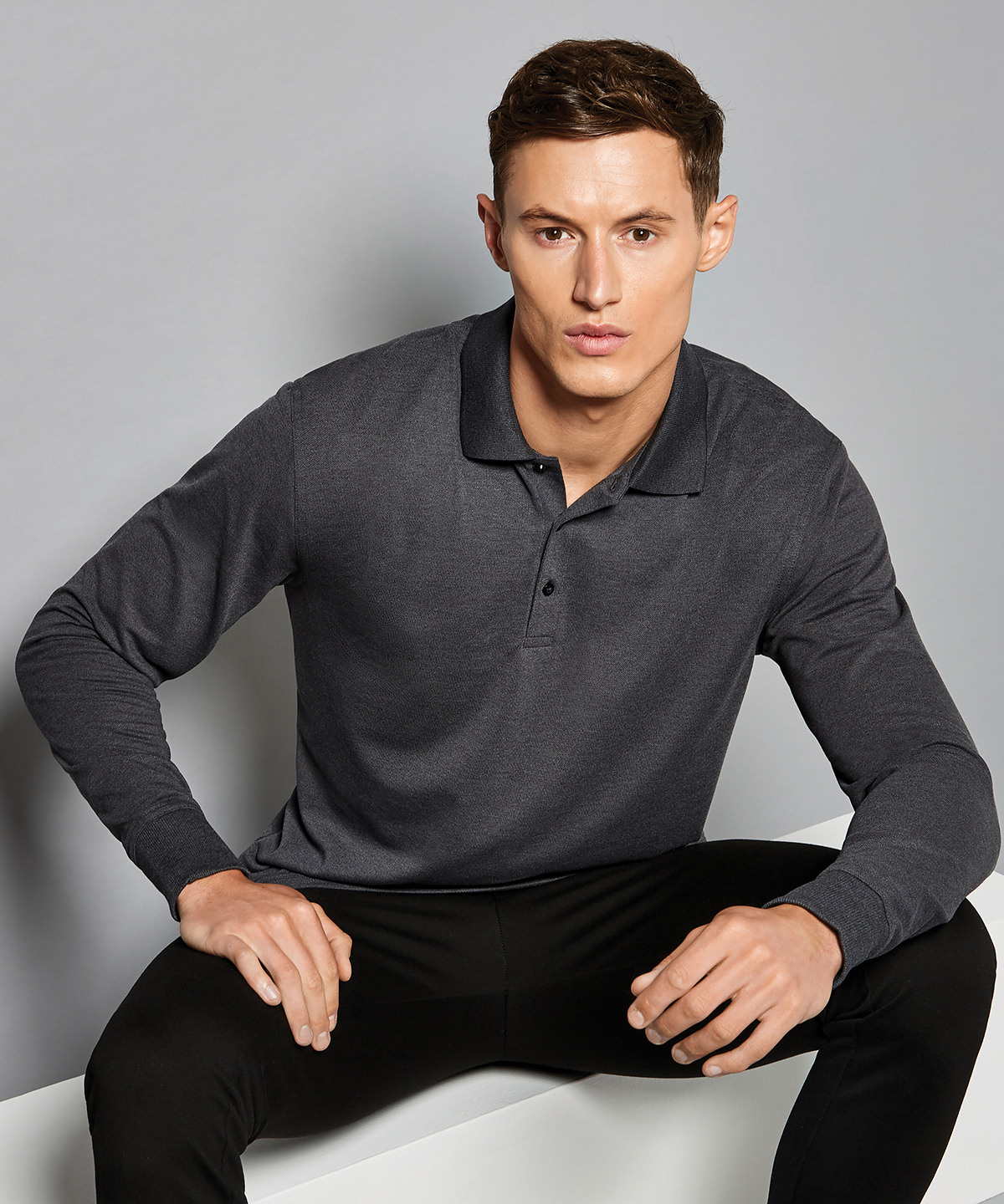 Piqu polo long-sleeved (classic fit)