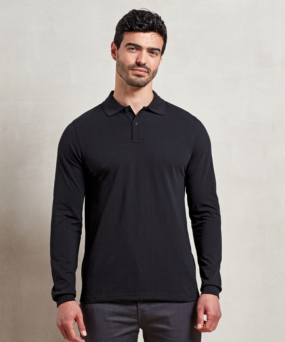 ?Essential? unisex long sleeve workwear polo shirt