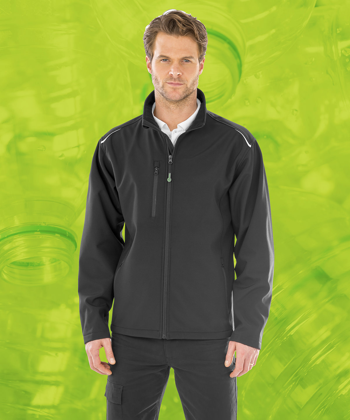 Recycled 3-layer printable softshell jacket