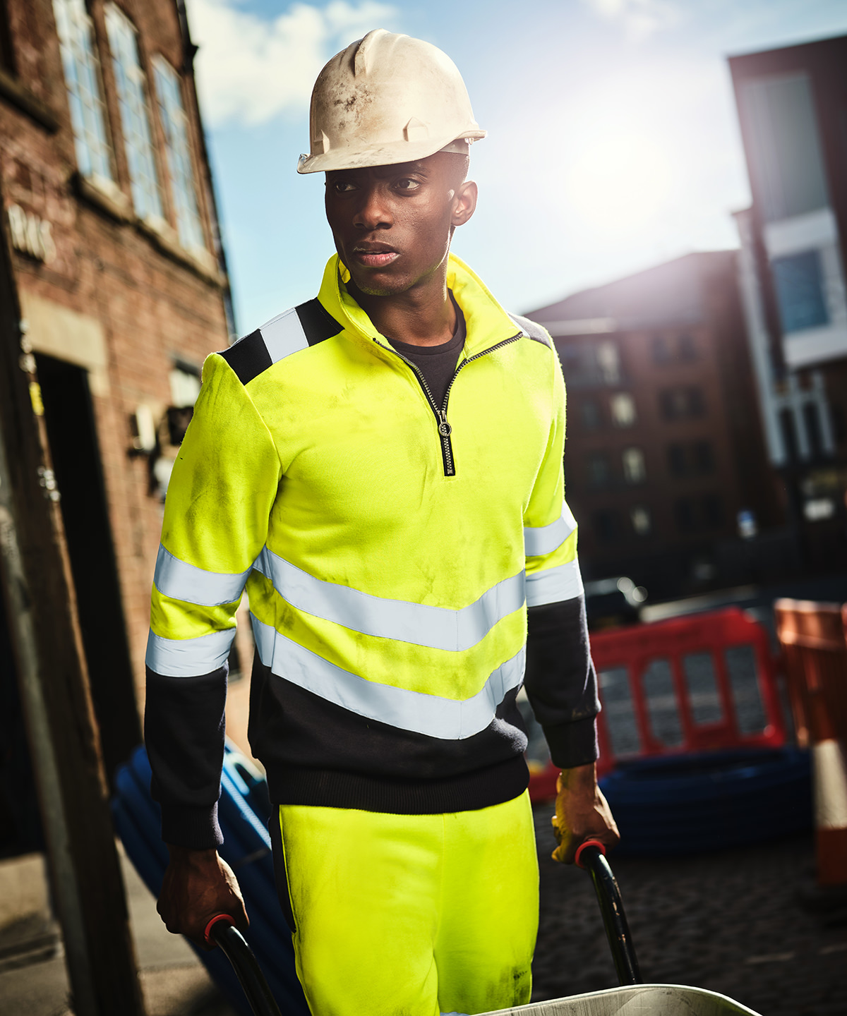 Pro hi-vis ¬-zip sweatshirt