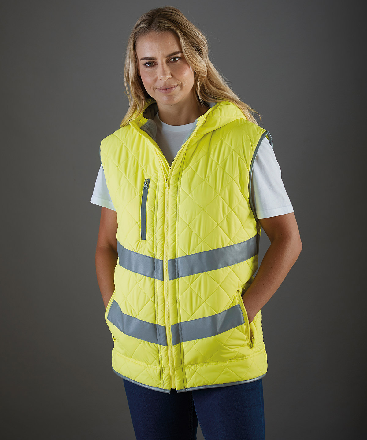 Hi-vis Kensington hooded gilet (HV007)